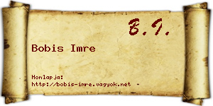 Bobis Imre névjegykártya